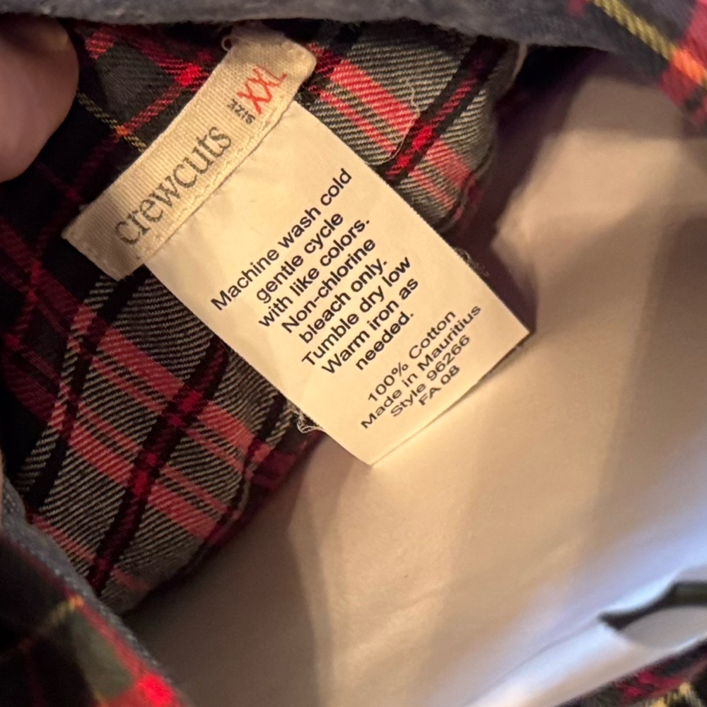 CREWCUTS J. Crew Boys Tartan Plaid Button Down Shirt Red White Black - Picture 7 of 9